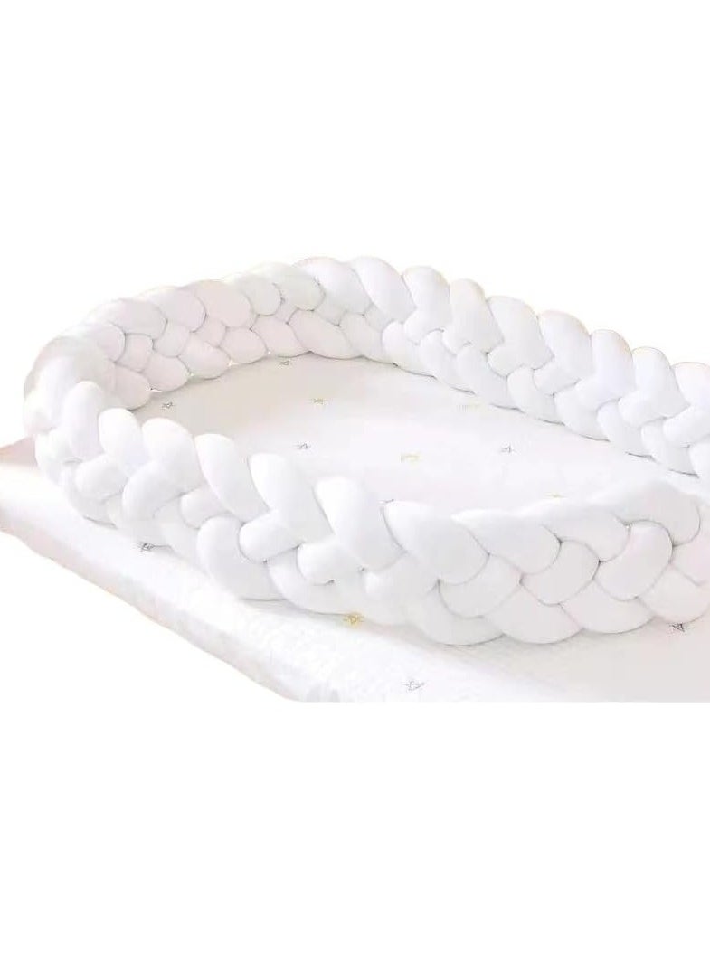 D&L Braided Crib Bumper 3M/9.84 FT White With Storage Bag  - Image 2