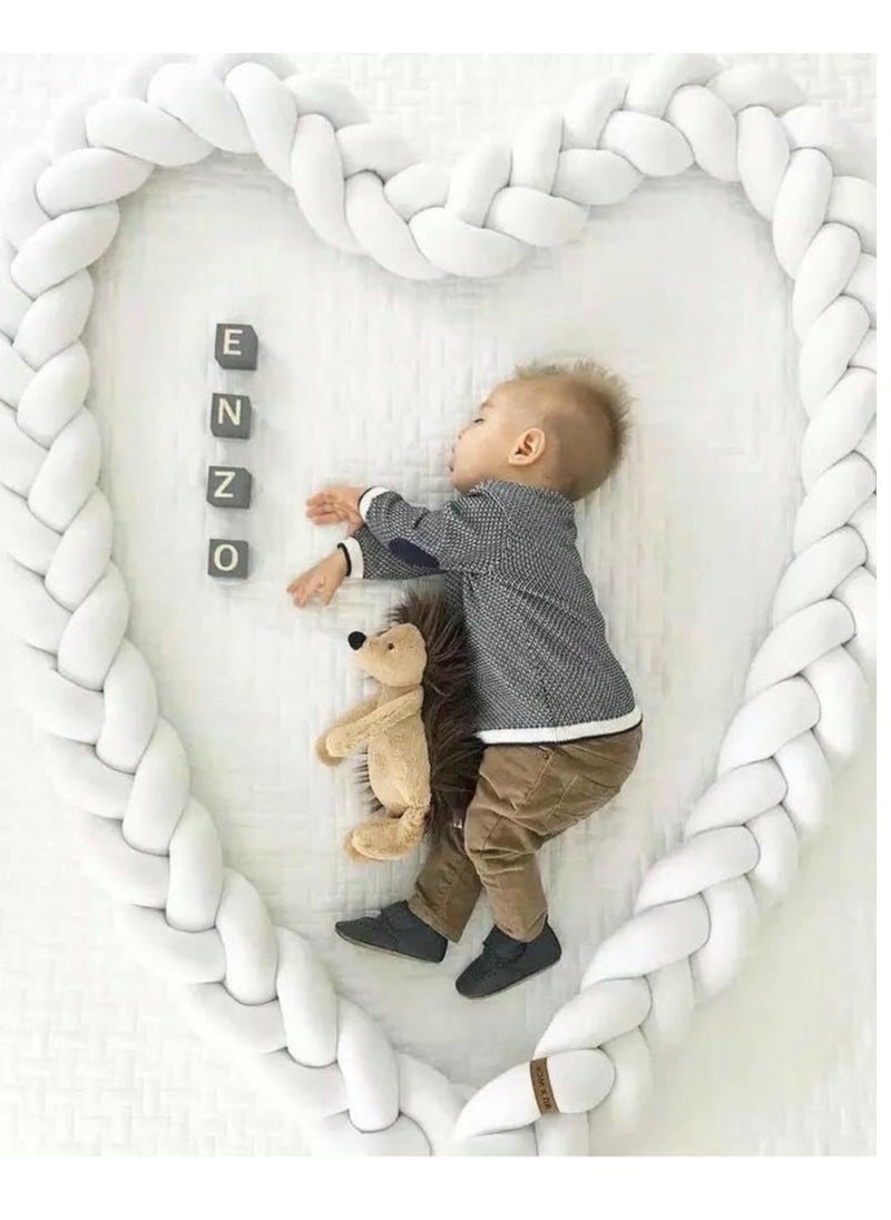 D&L Braided Crib Bumper 3M/9.84 FT White With Storage Bag  - Image 4