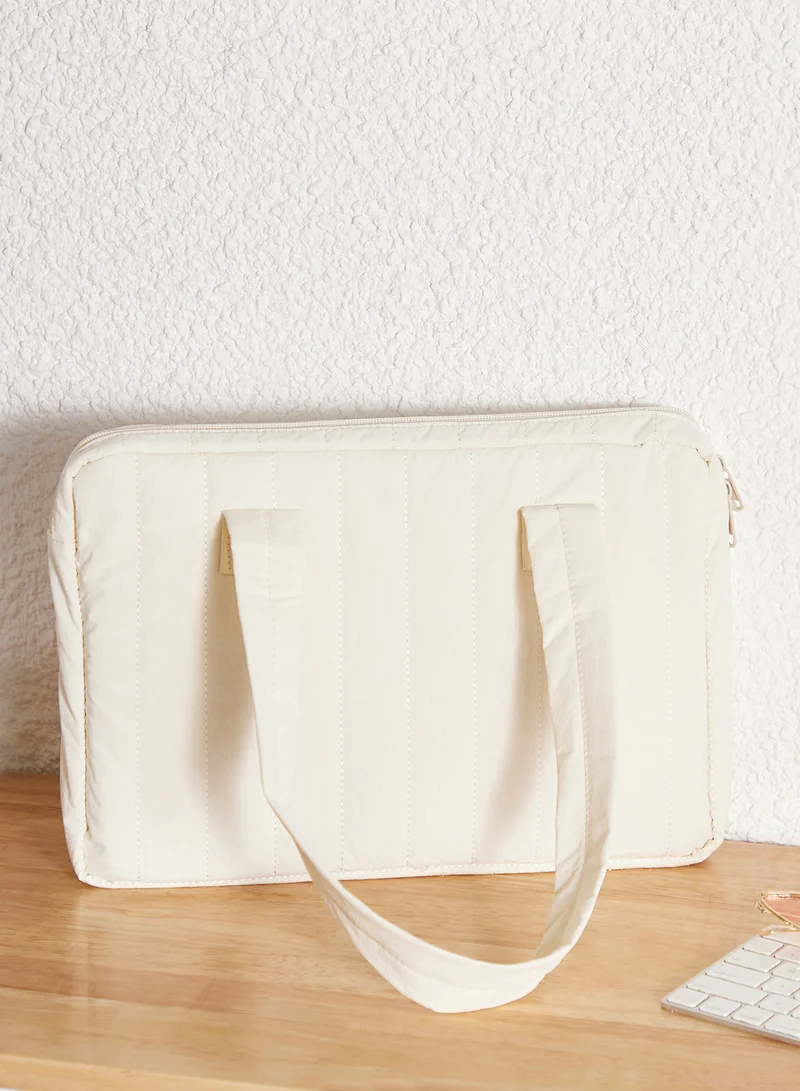 Ginger Quilted Laptop Bag With Strap