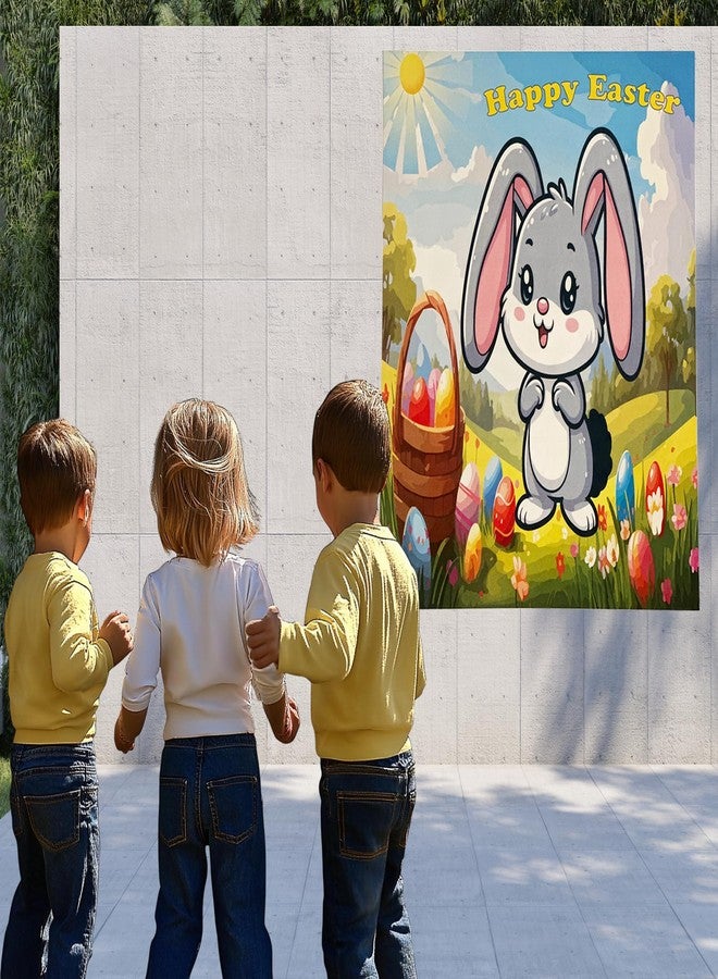 BASHOUT Easter Party Game, Pin The Tail on The Bunny, Sticker Tails for Bunny Game, Holiday Activity, Blindfold Included, Fun Easter Game, All Ages Game for Easter, 24 Sticker Tails - Image 3