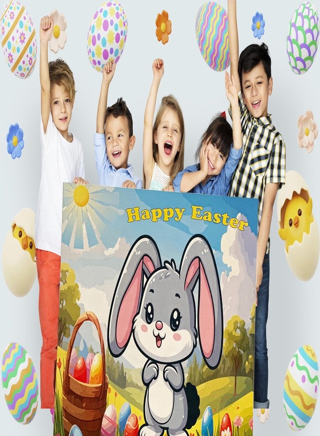 BASHOUT Easter Party Game, Pin The Tail on The Bunny, Sticker Tails for Bunny Game, Holiday Activity, Blindfold Included, Fun Easter Game, All Ages Game for Easter, 24 Sticker Tails - Image 4