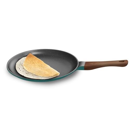 Preethi Artistic Collection Die Cast Non Stick Tawa, 27 cm, 5 Star Non Stick Effect, Cook & Serve, Ocean Green - Image 1