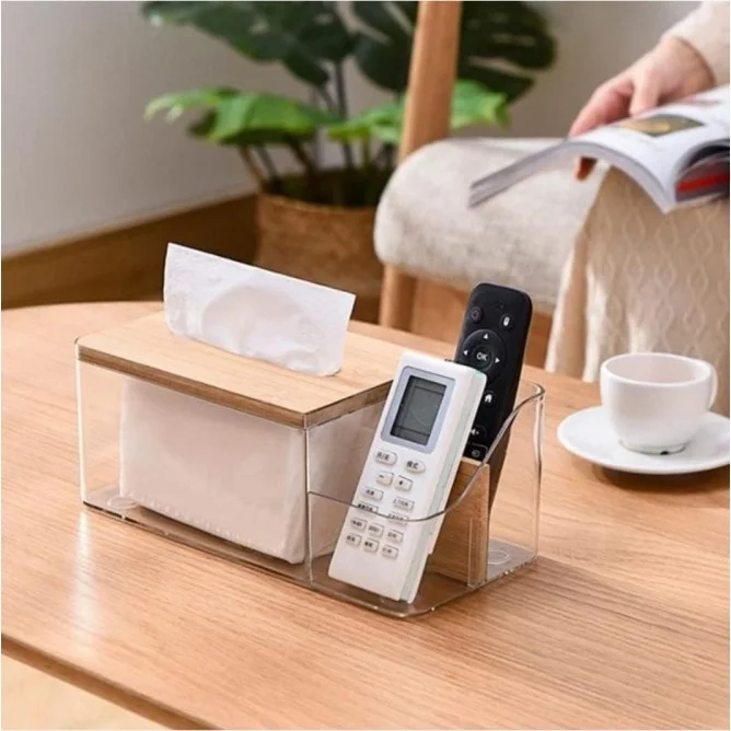 بييف Bamboo Covered Decorative Napkin Holder Organizer