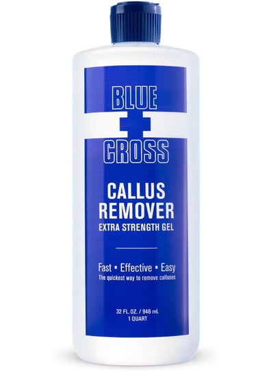 Blue Cross Blue Cross Callus Remover Gel for Feet or Heel, Extra Strength Professional Nail Care, File, Shaver, Scrubber & Pumice Stone Alternative for at Home Manicure/Pedicure Results, Pro Size 946ml, 32oz 