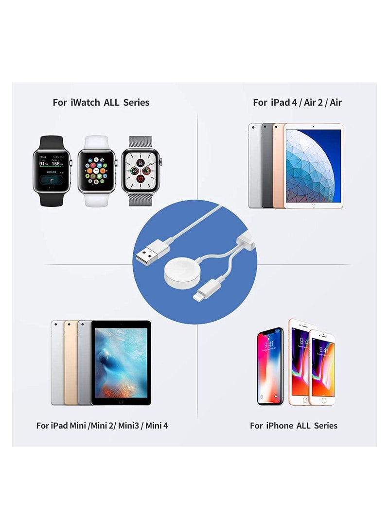 Update Version Smart Watch Charger Wireless USB 3.3 ft/1m Charging Cable for Apple Watch Series SE/6/5/4/3/2/1 iOS 6.0 & iPhone 12/11/Pro/Max/XR/XS/XS Max/X&iPad Series