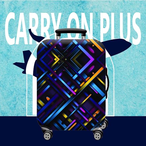 Handcuffs Luggage Cover Trolley Travel Covers, Washable Dust Proof Anti-Scratch Suitcase Protector (Multicolour-Abstract-Strips, M (23"-26")) - Image 2