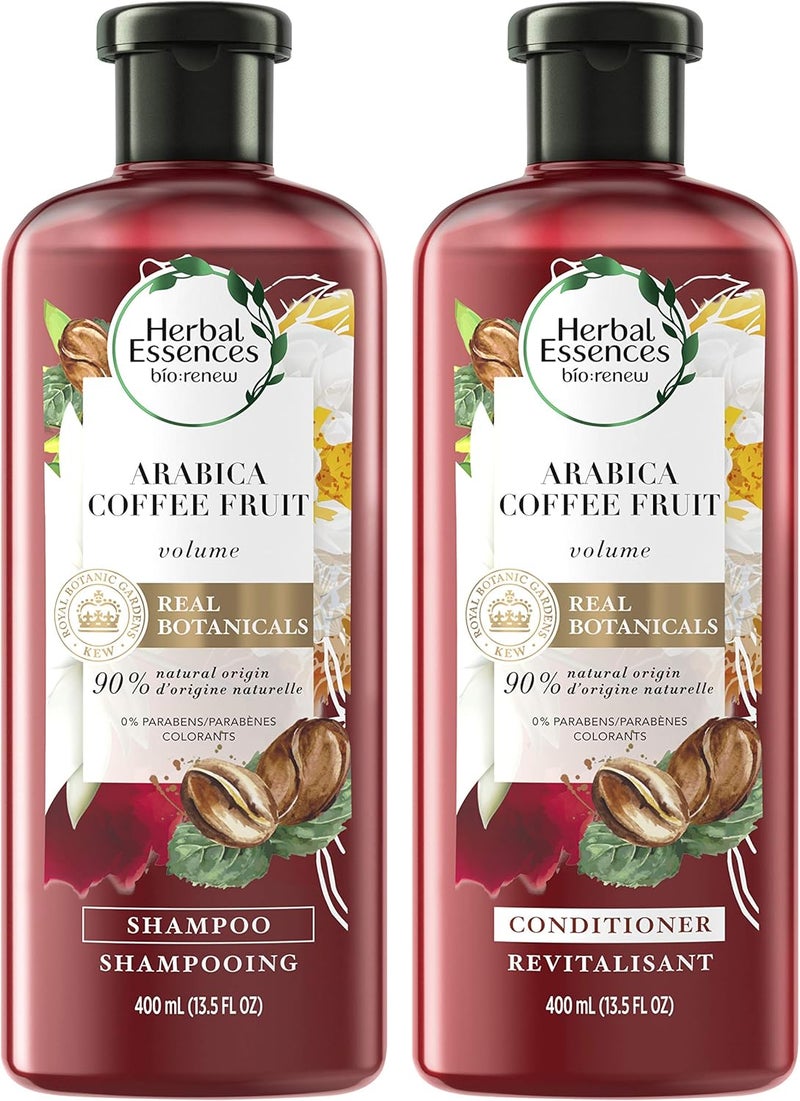 Herbal Essences مجموعة شامبو وبلسم هيربال إسينسز بيو رينيو من فاكهة قهوة أرابيكا، 13.5 أونصة سائلة - Image 1