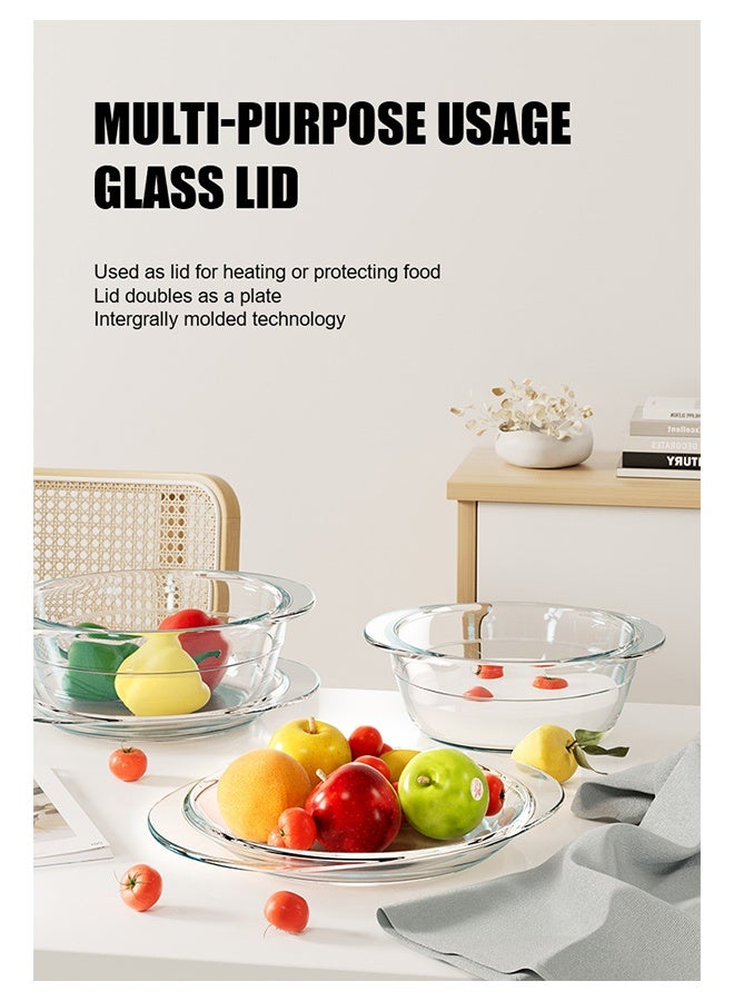 keke Double-Handled Tempered Glass Bowl with Lid – Microwave Safe, Premium Borosilicate Glass - Image 5