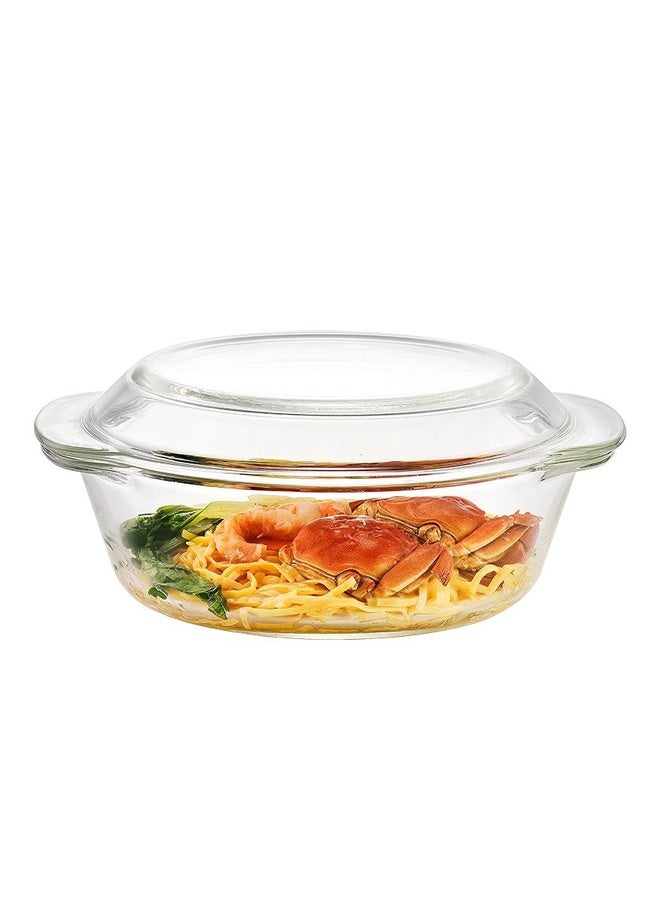 keke Double-Handled Tempered Glass Bowl with Lid – Microwave Safe, Premium Borosilicate Glass - Image 2