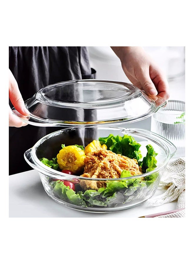 keke Double-Handled Tempered Glass Bowl with Lid – Microwave Safe, Premium Borosilicate Glass - Image 3