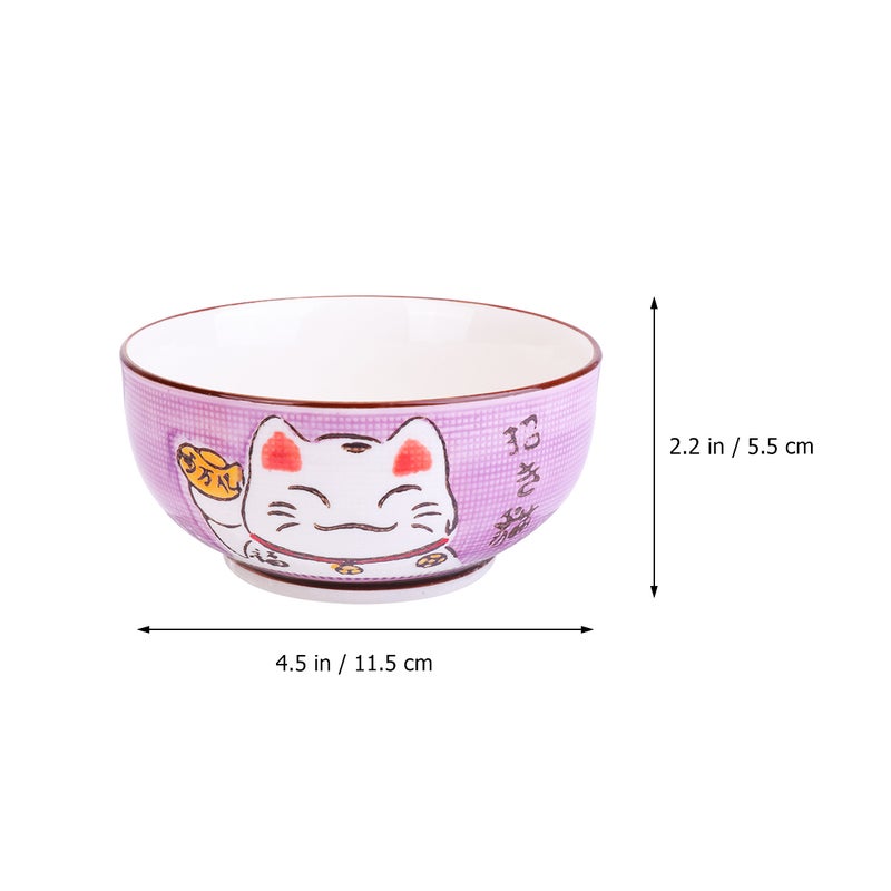5Pcs Cartoon Cat Ceramic Rice Bowl Tableware Set Bowl Cartoon Animal Dining Bowl Anti-scalding Food Bowl - Image 5