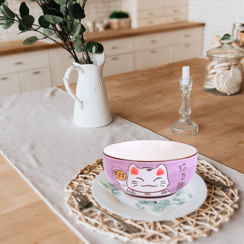 5Pcs Cartoon Cat Ceramic Rice Bowl Tableware Set Bowl Cartoon Animal Dining Bowl Anti-scalding Food Bowl - Image 2