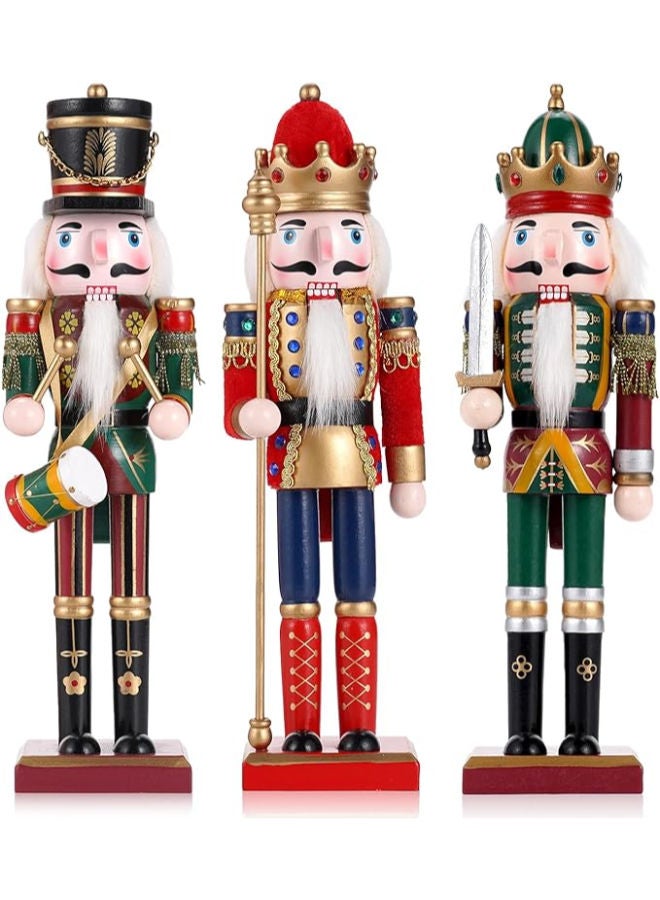 3 قطع - جندي كسارة البندق الخشبي لعيد الميلاد - Image 1