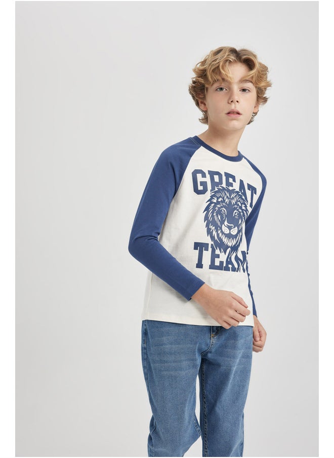 DeFacto - Boy Regular Fit Crew Neck Knitted Long Sleeve T-Shirt - Image 1
