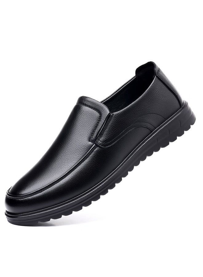 Egchi Leather Shoes For Men, Business Casual Shoes, Top-grain Cowhide Slip-on Driving Shoes, C8833, Black, Size 42 - Image 5