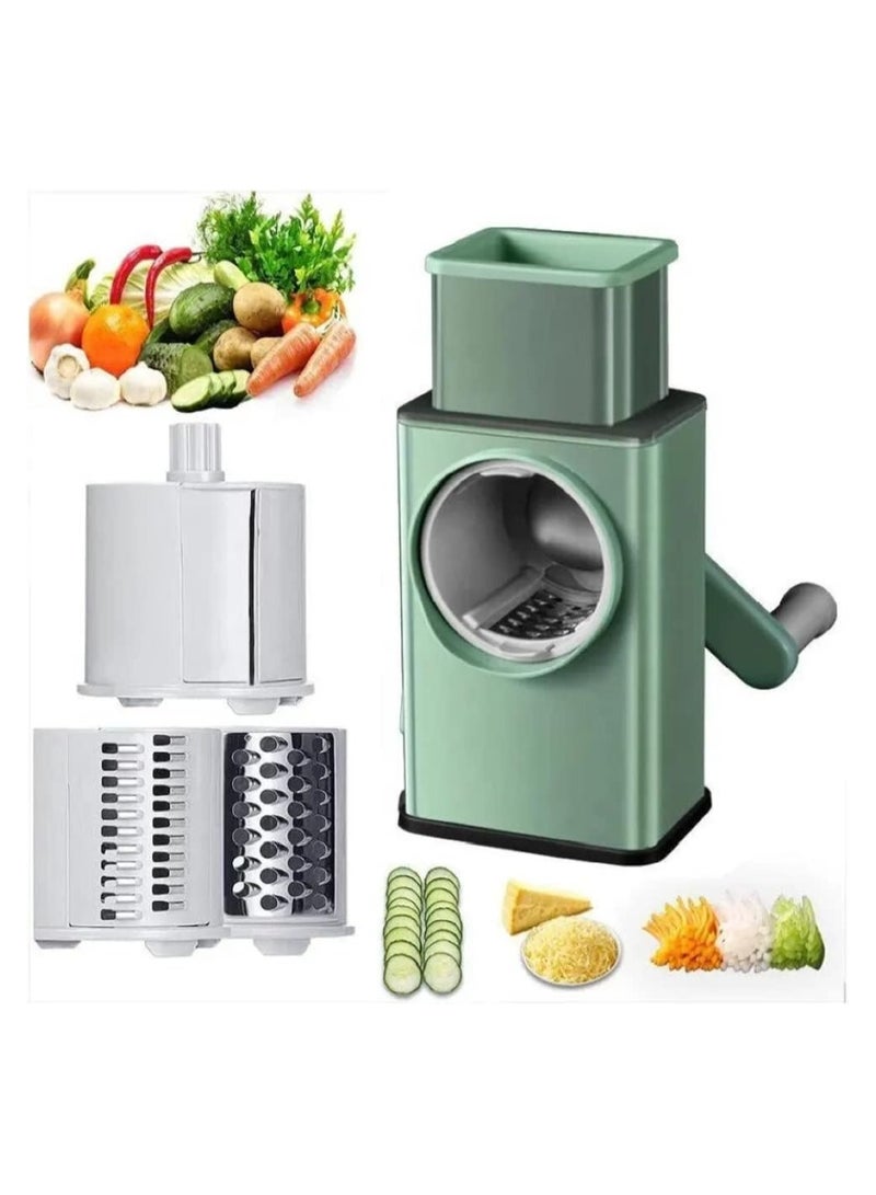 Multi-Function Vegetable Cutter: Upgraded Cheese Grater Shredder with 3 Interchangeable Blades, Perfect for Kitchen Prep - Image 1