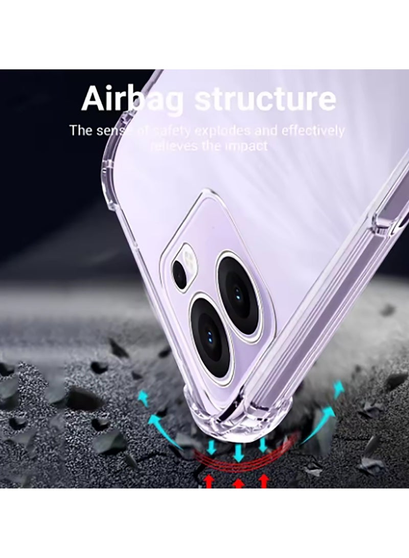 Case for Oppo Reno13 F Clear TPU Four Corners Grade Protection Cover Transparent Silicone - Image 3