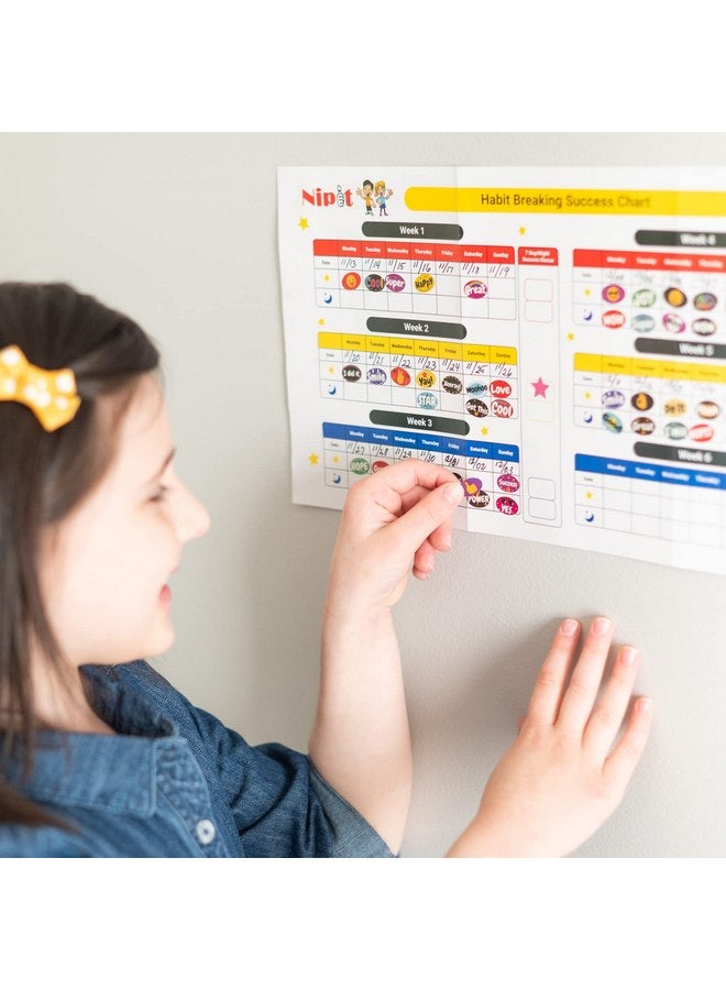 Nipit Reward Chart for Kids - Stop Thumb Sucking & Nail Biting Tracker, Encourage Good Behavior with Fun Stickers, Interactive Behavior Chart for Home, Colorful Design, Ideal for Toddlers & Children - Image 4