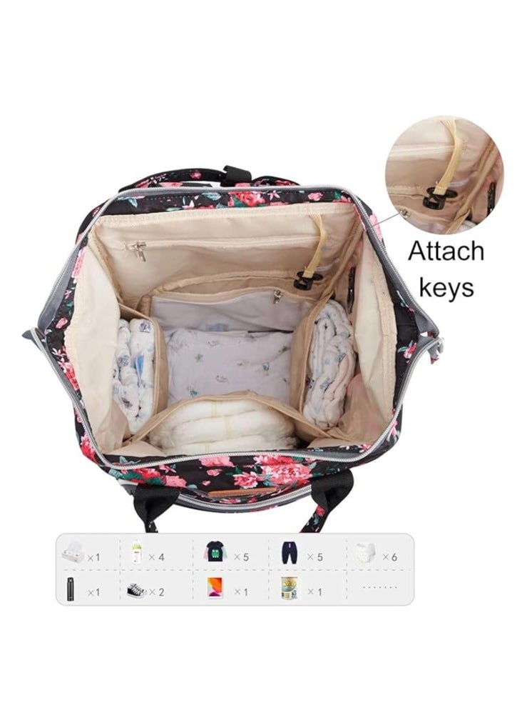 QSHOP Mummy Backpack, Large Capacity Waterproof Baby Diaper Bag with Iron Chassis Portable Travel Bags Baby Essentials for Newborn Moms  - Image 2