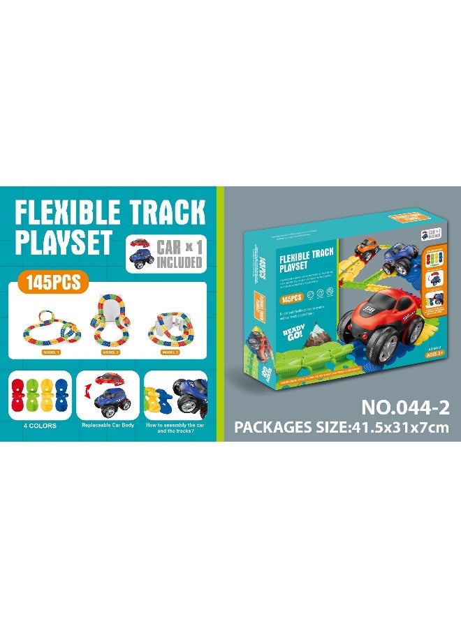 Magni Mates Flexible Track Playset – 145 Piece DIY Car Track with Electric Race Truck and Spare Body Shell – Colorful Bendable Construction Toy for Kids Ages 3+ (Batteries Not Included) - Image 4
