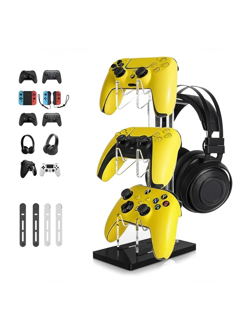 DIOTTI Universal 3-Tier Controller & Headset Holder Stand for Xbox One, Switch, PS4, PS5, and PC - Image 1