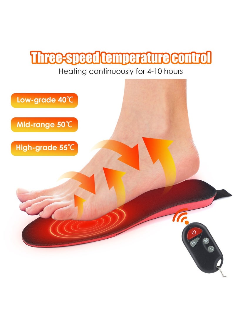 Furtey Heating Insoles with Remote Control USB Rechargeable Heated Insoles Heating Pad Shoes Boots Inserts for Women Men Wireless Foot Warmer for Travel Hunting Hiking Camping - Image 3