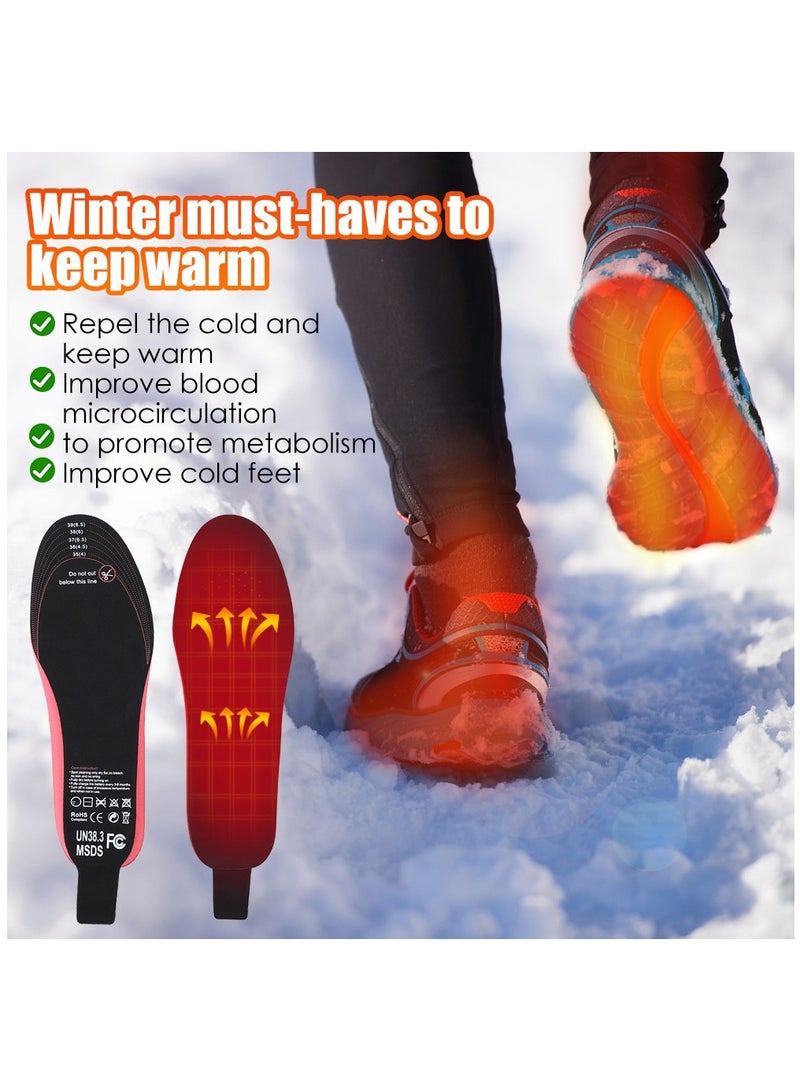 Furtey Heating Insoles with Remote Control USB Rechargeable Heated Insoles Heating Pad Shoes Boots Inserts for Women Men Wireless Foot Warmer for Travel Hunting Hiking Camping - Image 4