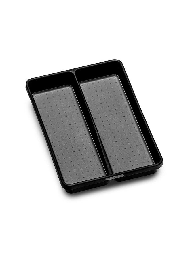 madesmart Premium Antimicrobial Classic Mini Utensil Tray Soft Grip, Non-Slip Kitchen Drawer, Multi-Purpose Home Organization, EPA Certified, 2 Compartments, Carbon - Image 1