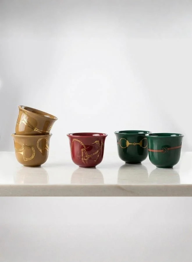 صلصال Set of 12 Fares Arabic Coffee Cups