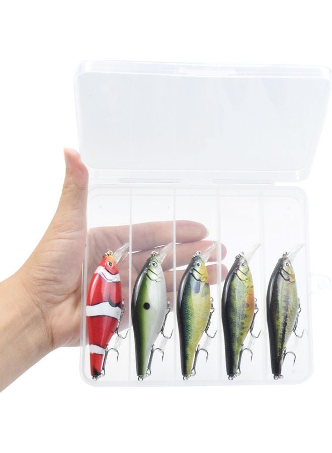 نيبمينينت طعم صيد أسماك صناعي صلب على شكل سمكة الجهير لصيد الأسماك 3.7 بوصة 0.4 أوقية/ PC CC10 من 5 قطع 18*3*10سم - Image 4