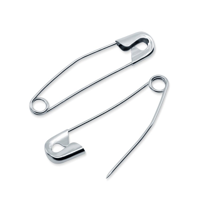Dritz 3031 Curved Basting Safety Pins, Size 2, Nickel-Plated Brass (75-Count) - Image 2