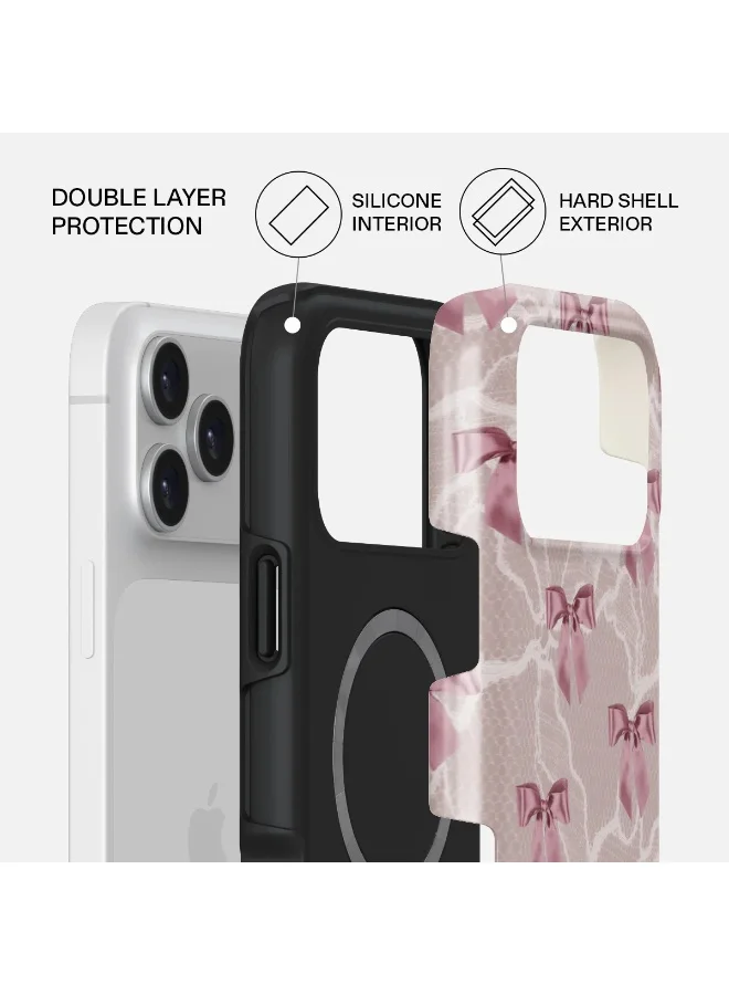 بورجا جراب بورجا لهاتف آيفون  برو بتصميم باليرينا فاخر متوافق مع طبقة مزدوجة هجينة من الغلاف الصلب والسيليكون للحماية مقاوم للخدش والصدمات