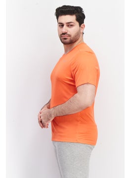 Reebok Men Sportswear Fit Short Sleeve Training T-Shirt, Orange  - Image 2