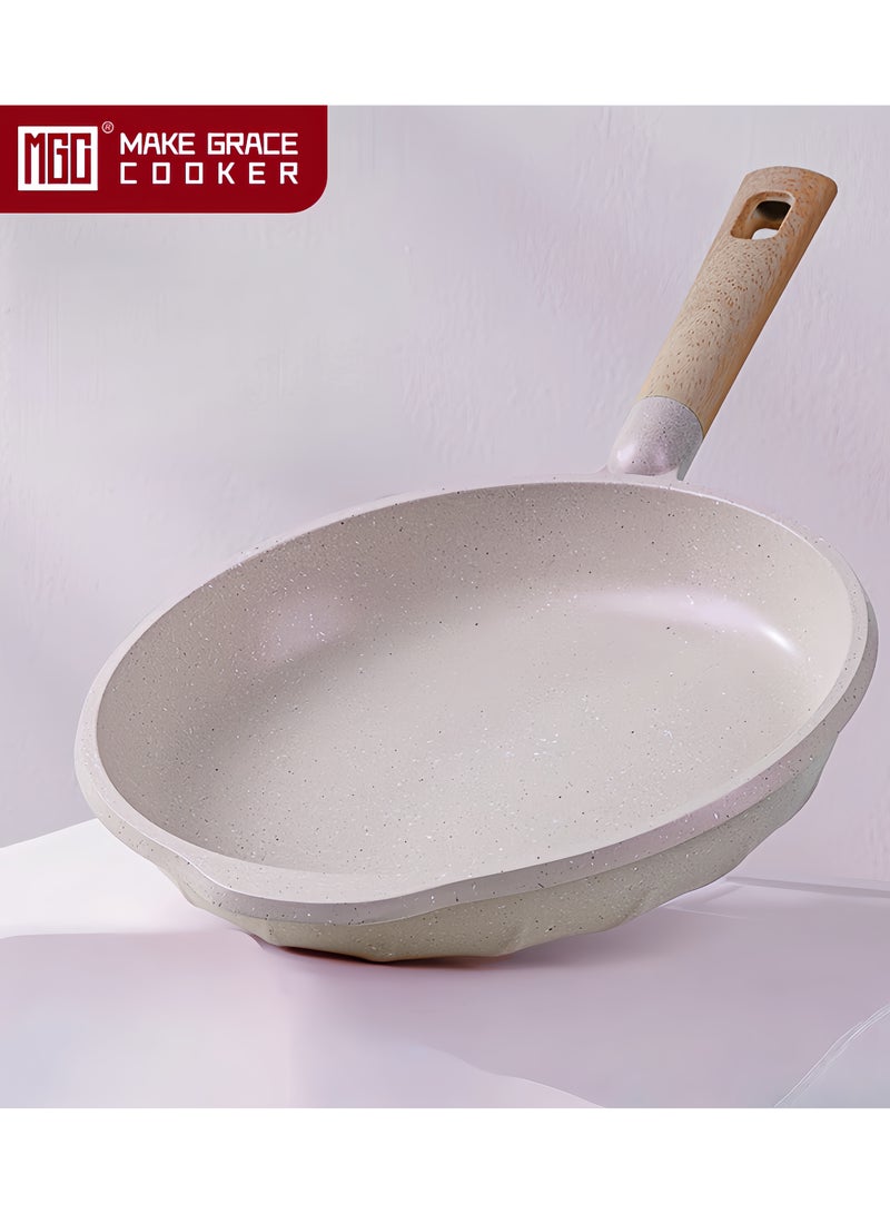 MGC Frying Pan With Durable Granite Coating – Induction Safe Non-Stick Frying/Saute Pan, Forged Aluminium Build – 3.8mm Induction Bottom – Skillet Fry Pan, Aluminium Build, 26Cm,（beige）  - Image 1