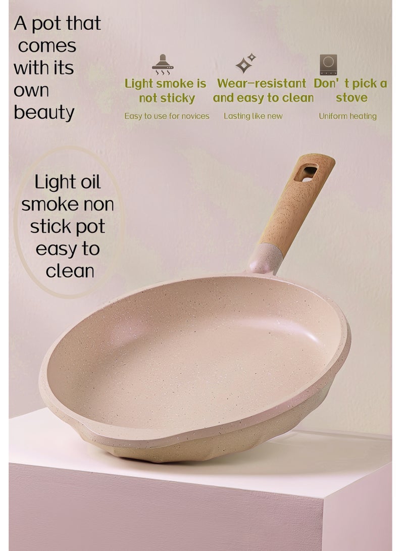 MGC Frying Pan With Durable Granite Coating – Induction Safe Non-Stick Frying/Saute Pan, Forged Aluminium Build – 3.8mm Induction Bottom – Skillet Fry Pan, Aluminium Build, 26Cm,（beige）  - Image 3