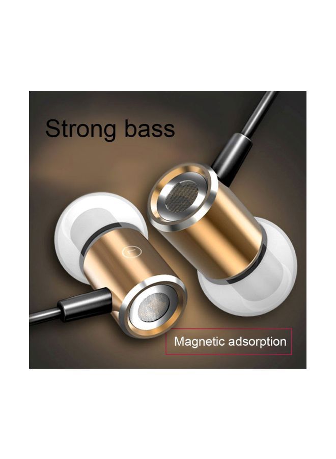 NIBEMINENT Wired In-Ear Headphones With Mic Gold - Image 2