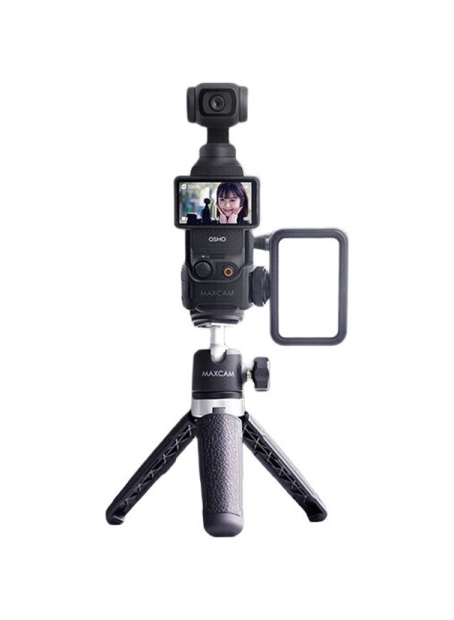 MAXCAM ماكس كام مناسب لدجي أوزمو بوكيت 3، ضوء ملء محمول صغير، عصا سيلفي، حامل ثلاثي، ملحقات حامل سطح المكتب لمدونات الفيديو - Image 3