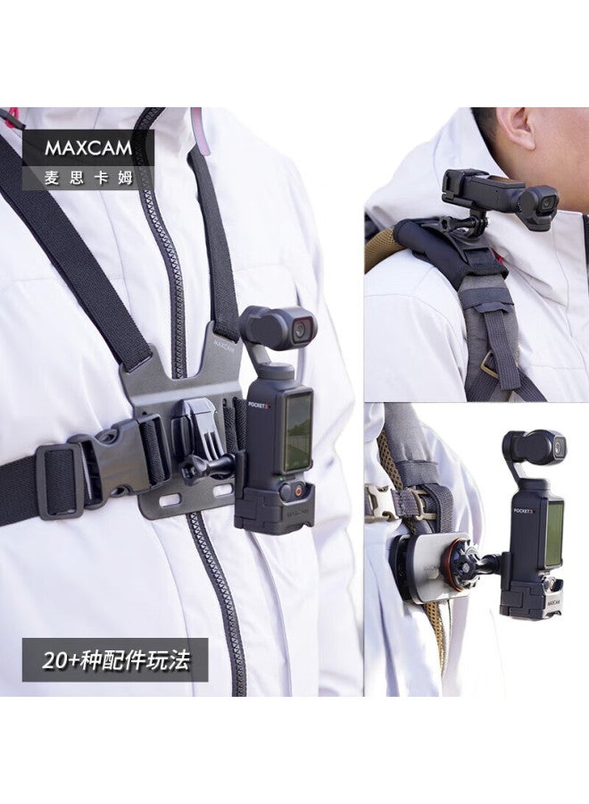 MAXCAM ماكس كام مناسب لدجي أوزمو بوكيت 3، ضوء ملء محمول صغير، عصا سيلفي، حامل ثلاثي، ملحقات حامل سطح المكتب لمدونات الفيديو - Image 1
