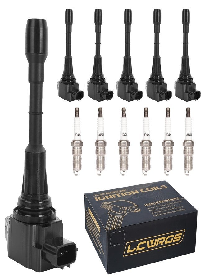 LCWRGS Set of 6 Ignition Coil Packs & Spark Plugs Fits For 3.5 V6 Nissan Murano Maxima Altima Pathfinder Infiniti G35 EX35 JX35 2009 2010 2011 2012 2013 2014 2015 2016 3.5L Coils Spark Plugs Replaces# UF550 - Image 1