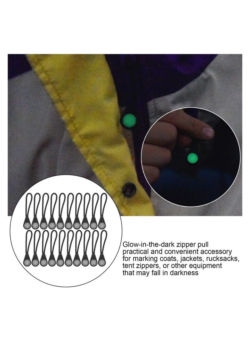 SYOSI Self Luminous Zipper Pull, 20Pcs Glow in The Dark Anti Lost Backpack Zipper Puller Head Machine Washable Portable Zipper Pull for Outdoor Mountaineering Camping for Backpacks Jackets  - Image 2