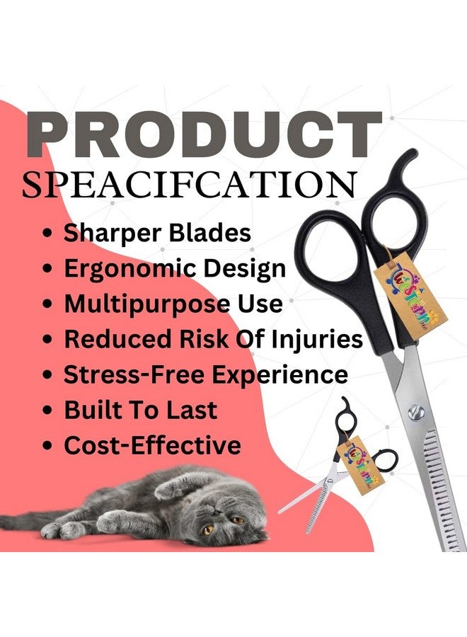 Western Era Pet Small Thinning Scissor Is A Top-Notch Grooming Instrument Crafted For Precision In Trimming And Thinning Pet Hair, Engineered With Comfort And Safety In Mind. - Image 5