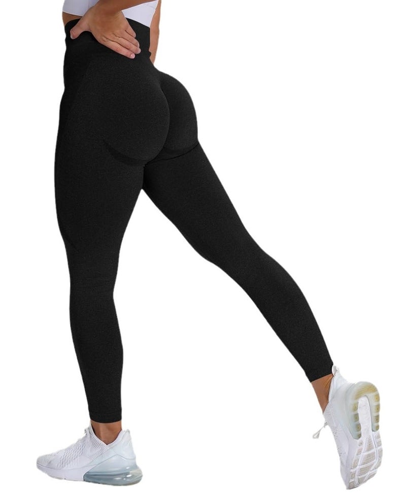 Alexvyan Black Skinny Fit Yoga Pants Gym Wear Leggings Ankle Length Workout Active Wear | Stretchable Tights | High Rise Waist Sports Fitness For Girls & Women- Nylon Fiber & Spandix (XL-X-Large). - Image 1