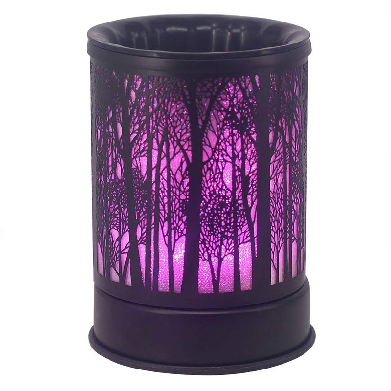 Singeek Singeek Scented Oil Wax Melts Warmer with 7 Colors Changing LightHollowing Floral Tea Light Holder Aromatherapy Oil Warmer Holiday Home Decoration Valentine Colorful Tree 