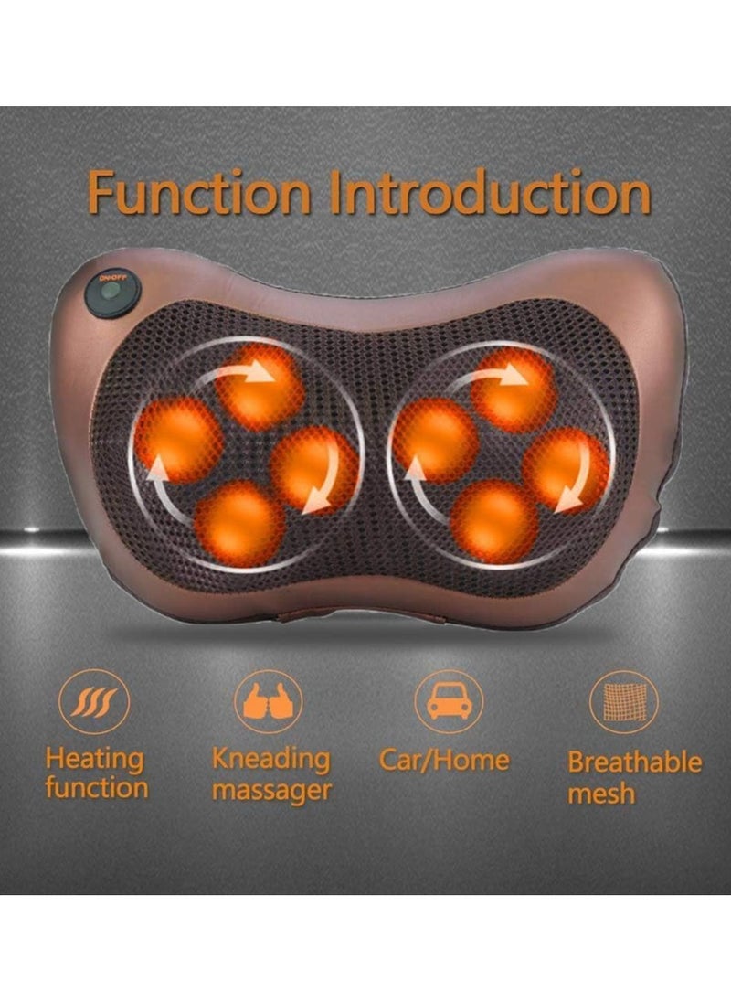 Generic Electronic Massage Pillow Shiatsu Deep Kneading Neck Back Shoulder Massager Cushion 8 Rollers with Heat for Car, Home, Office  - Image 3