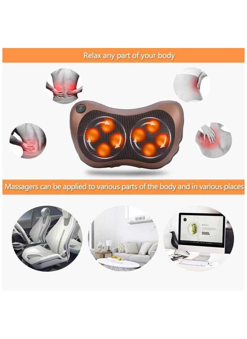 Generic Electronic Massage Pillow Shiatsu Deep Kneading Neck Back Shoulder Massager Cushion 8 Rollers with Heat for Car, Home, Office  - Image 5