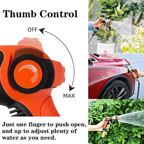 REDESS Garden Hose Spray Nozzle,10 Hose Metal Duty Watering Patterns Thumb Control On Off Valve, High Pressure Nozzle Sprayer for Plants, Car Wash,Cleaning,Showering Pets - Image 3