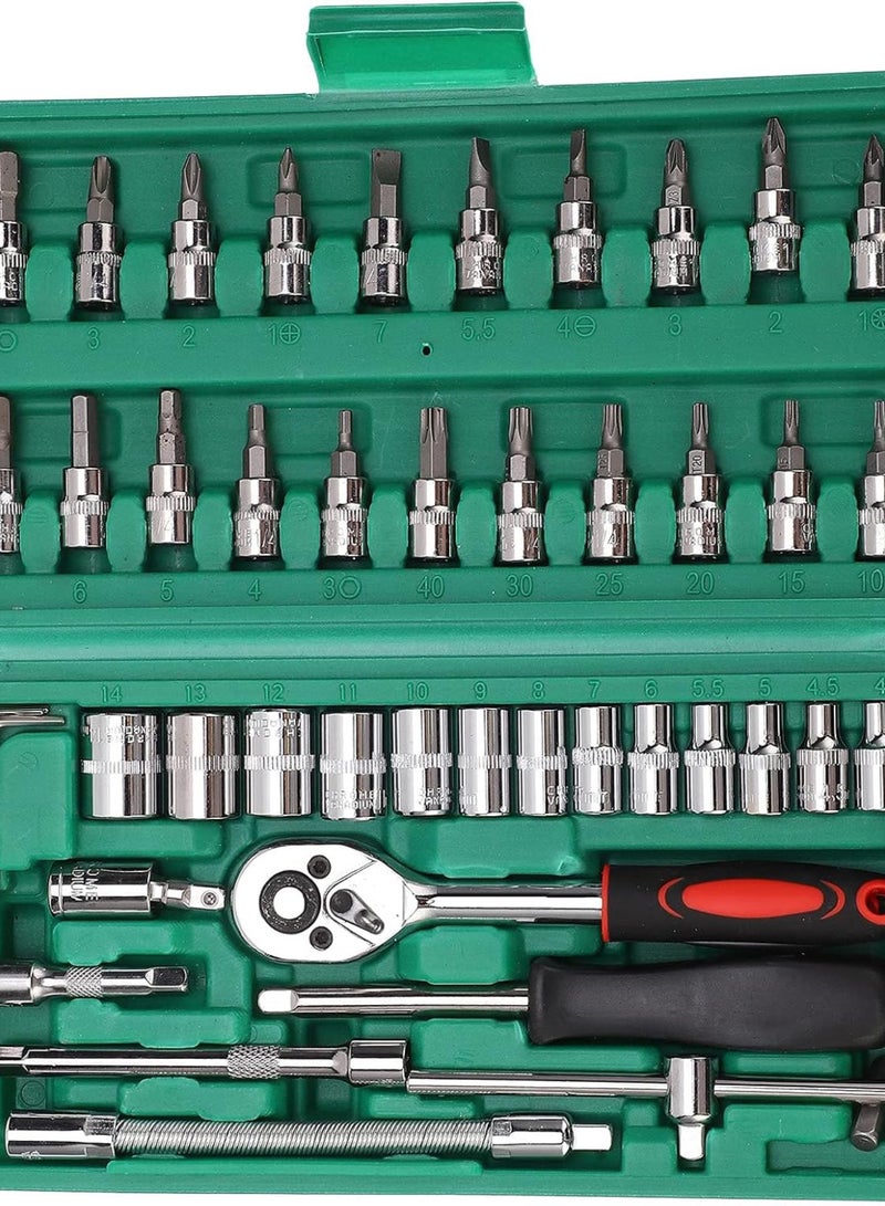 GGOOT 46Pcs Socket Bit Set Car Repair Wrench Universal Tool Kit Box Carbon Steel Hardware for Household and Automotive Maintenance - Image 5