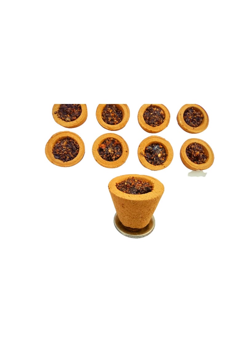DEV POOJA STORE DEV POOJA STORE Hand Made Gau Hawan Kund Cow Dung Dhoop For Puja 12 Piece Box Guggal and Lobal Mix Havan Cups Organic Havan Cups Sambrani Cups For Puja Dhuni for Purifying Home Pack of 1  - Image 1