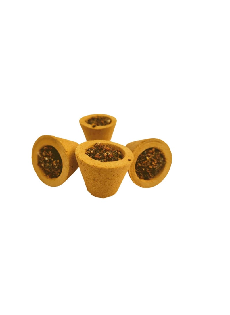 DEV POOJA STORE DEV POOJA STORE Hand Made Gau Hawan Kund Cow Dung Dhoop For Puja 12 Piece Box Guggal and Lobal Mix Havan Cups Organic Havan Cups Sambrani Cups For Puja Dhuni for Purifying Home Pack of 1  - Image 2