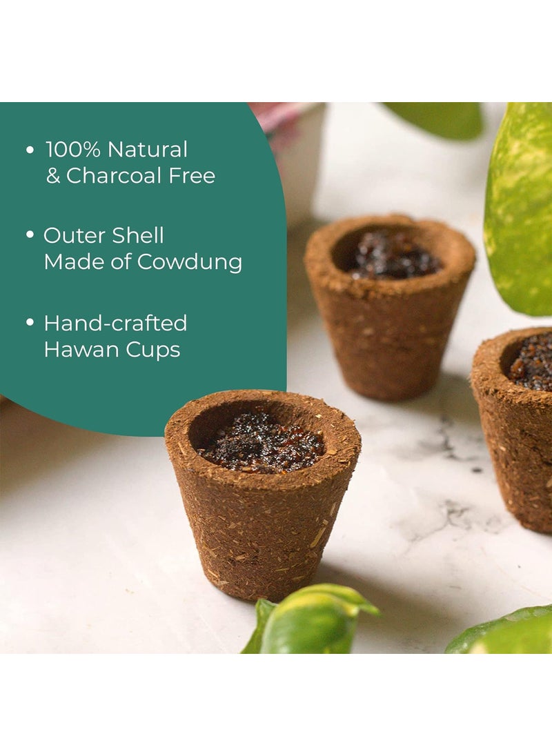 DEV POOJA STORE DEV POOJA STORE Hand Made Gau Hawan Kund Cow Dung Dhoop For Puja 12 Piece Box Guggal and Lobal Mix Havan Cups Organic Havan Cups Sambrani Cups For Puja Dhuni for Purifying Home Pack of 1  - Image 4